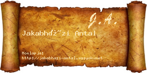 Jakabházi Antal névjegykártya